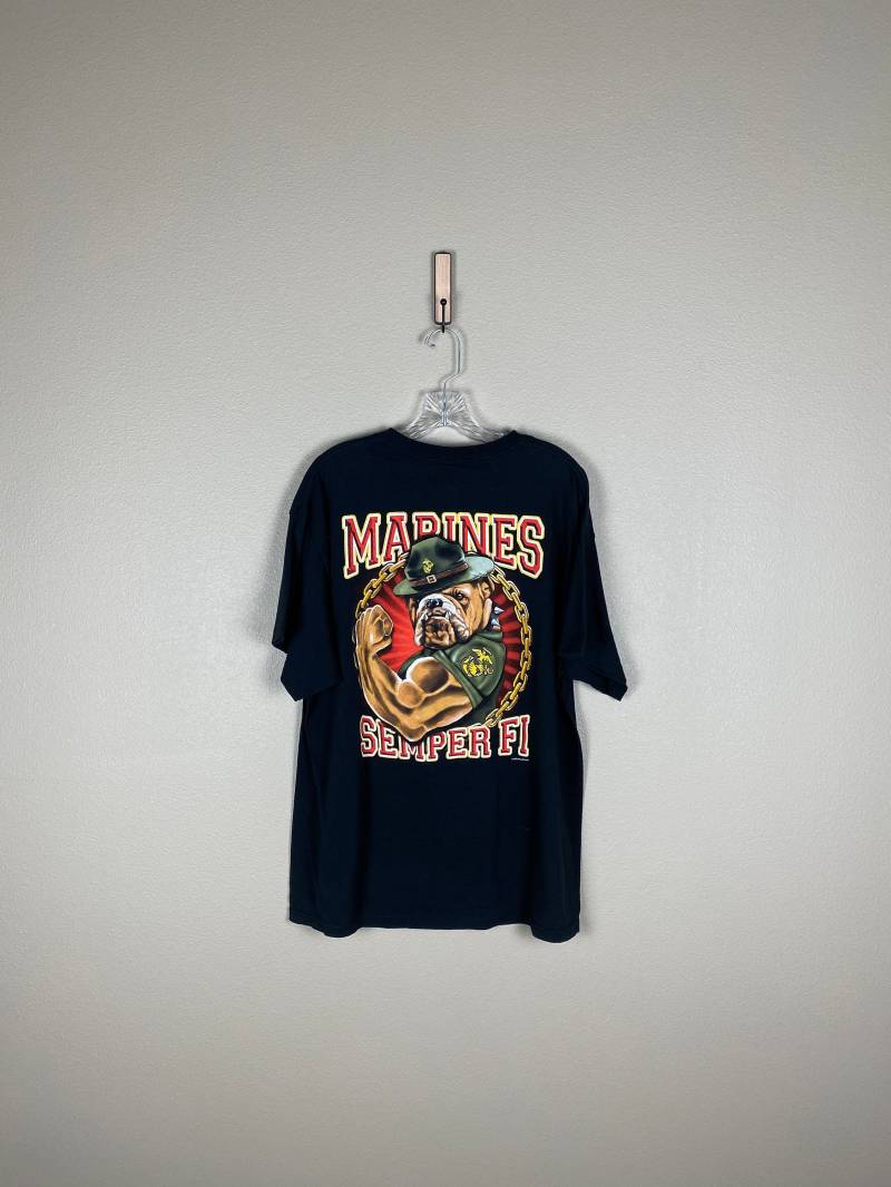 Marine Corps Semper Fi T-Shirt | Größe Xl Vintage Teufel Hund Bohrlehrer Bulldogge Big Grafik Hoorah Land Und Meer Gedenktag von FindingxFashion