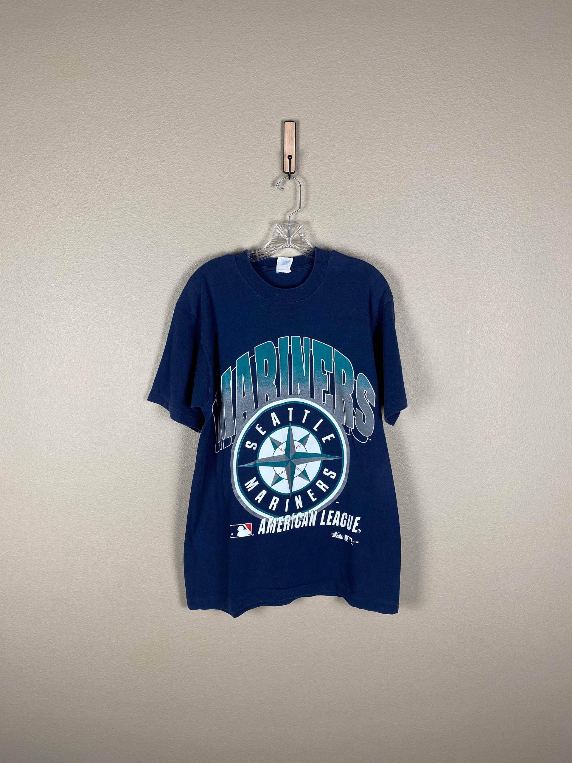 Vintage Rundhals-T-Shirt | Größe M 1993 Von Den Baseball-Seattle-Mariners Der American League Western von FindingxFashion