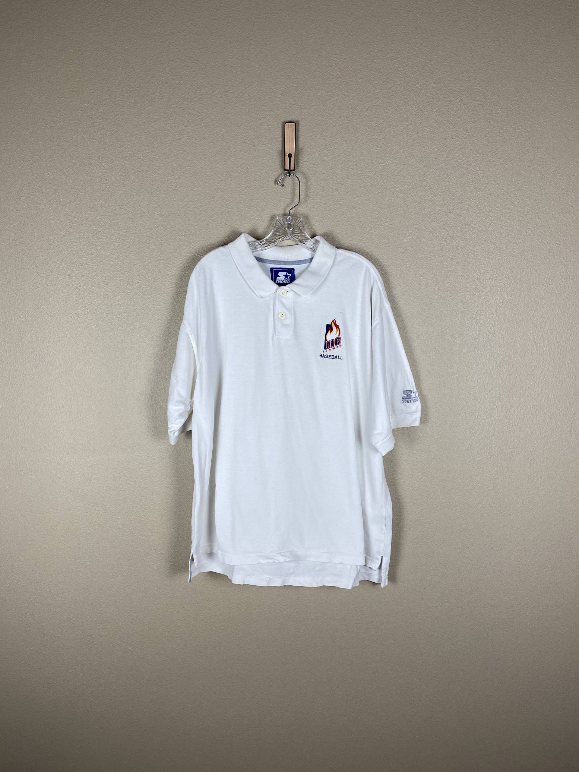 Vintage Uic Flammen Poloshirt | Gr. Xl Universität Von Illinois in Chicago Great Lakes Sears Tower West Loop Starter Brand Shirt von FindingxFashion