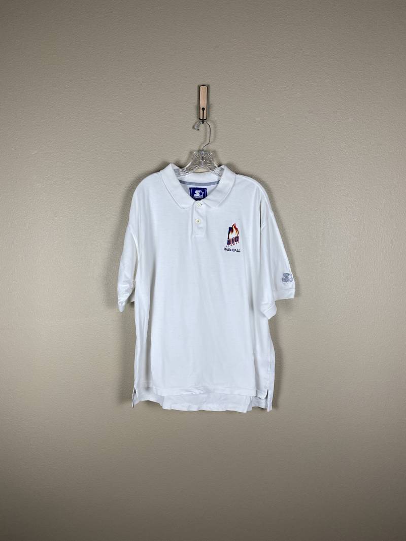 Vintage Uic Flammen Poloshirt | Gr. Xl Universität Von Illinois in Chicago Great Lakes Sears Tower West Loop Starter Brand Shirt von FindingxFashion