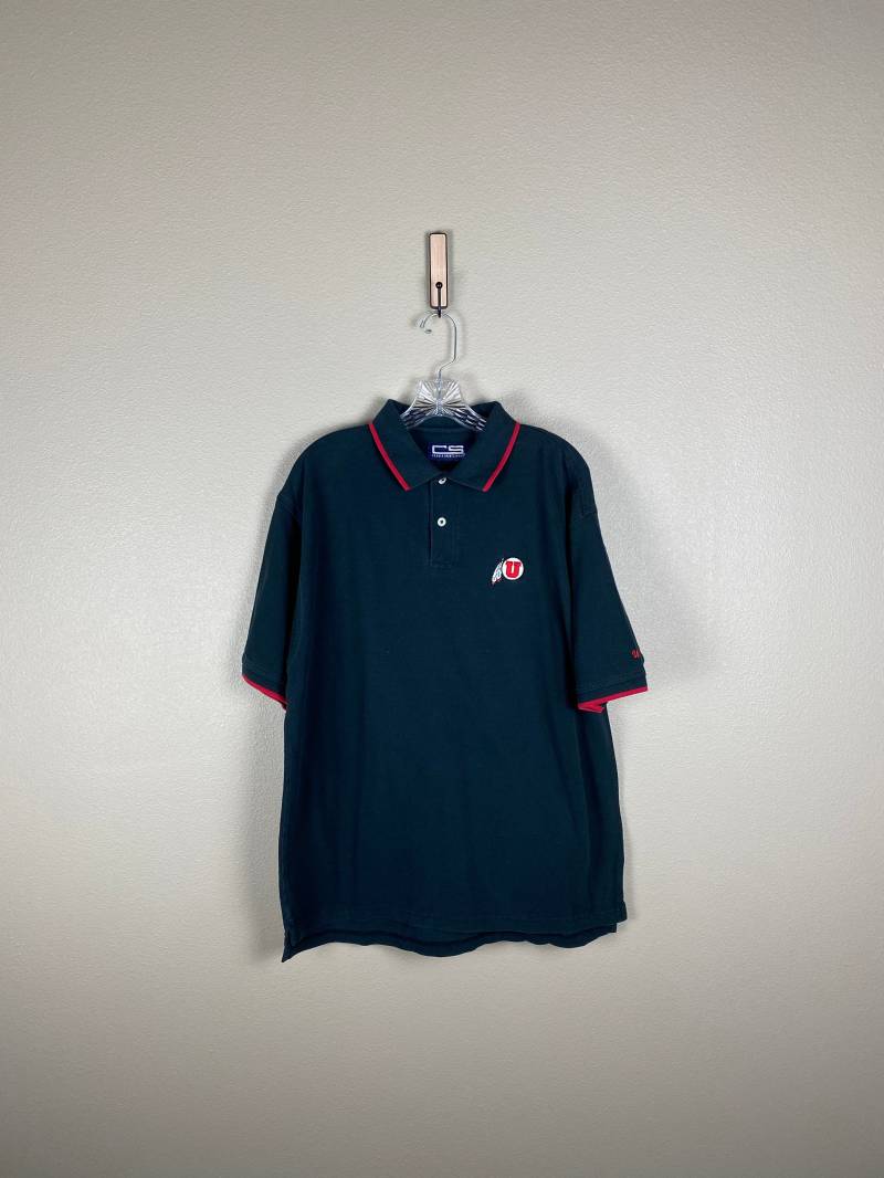 Vintage Universität Von Utah Poloshirt | Sz Large Cable Sportswear Provo Utes Salt Lake City Mountain West Lässiges Kragenhemd von FindingxFashion