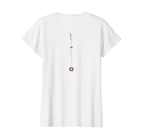Damen Minimales Blumen Design "Life imitates Art", Rücken Design T-Shirt Damen Minimales Blumen Design "Life imitates Art", Rücken Design T-Shirt von Fine Art Blume, ästhetisch, stylisch, schlicht
