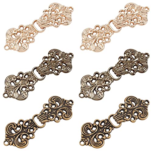 6 Stück Cardigan Clips Metall Strickjacke Clip Scarf Clips Vintage Kragen Schal Pin Frauen Mädchen Shirt Clips Verschlüsse zum Nähen von Kleidungsstücken,Schals,Handtüchern,Umhängen,Metall,52 x 21 mm von Fine jade2