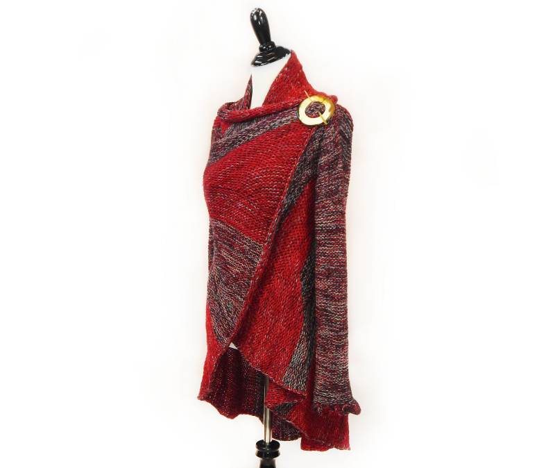 Feine Alpaka Wolle Handgestrickte Strickjacke Maßgeschneiderte Peacoat Offene Petticoat Jacke Designer Vielseitig Stilvolle Elegante Ausgestattet von FineAlpacaApparel