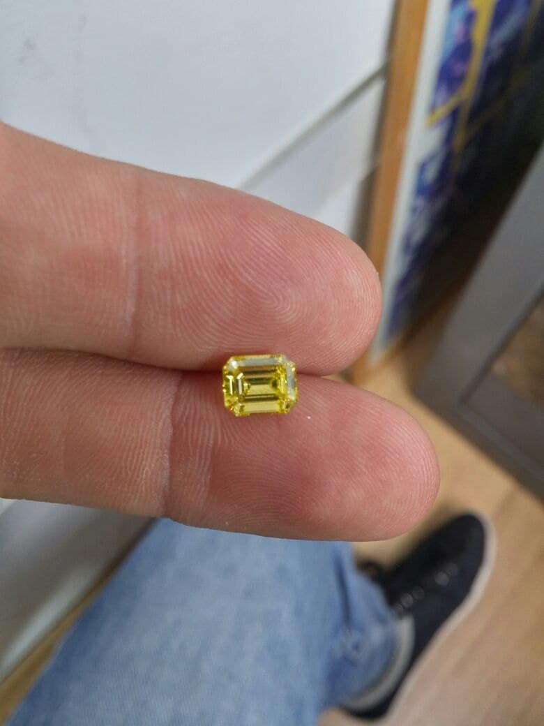 1, 30 Karat Smaragd Intensiv Gelb Vs1 Seltene Diamant Verlobungsring 14K 4 Prong Jahrestag Braut Edelstein Schmuck + Muss Sehen von FineDesignsbyRaphael