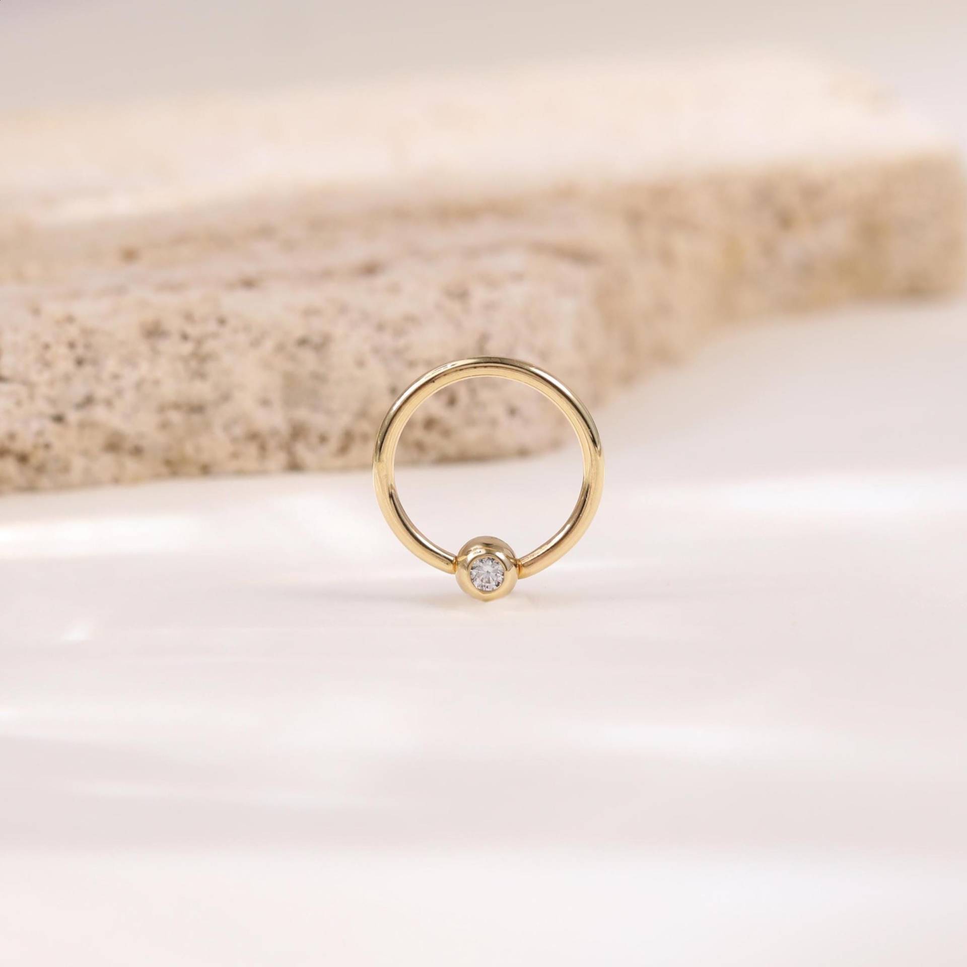 14K Massiv Gold Diamant Captive Bead Ring Septum Hoop Daith Helix Knorpelring Ball Closure Twisted Piercing Nasenring Conch 14K Massiv Gold Diamant Captive Bead Ring Septum Hoop Daith Helix Knorpelring Ball Closure Twisted Piercing Nasenring Conch von FineGoldPiercing