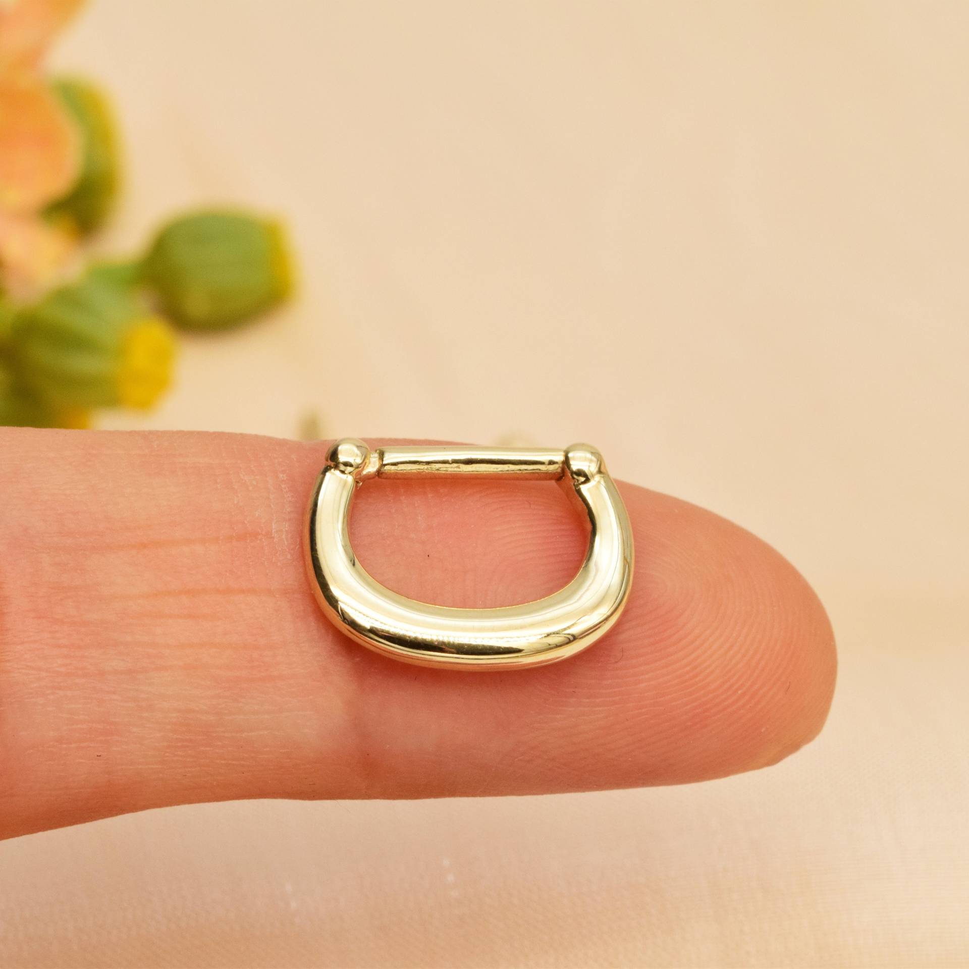 14K Solid Gold D Form Septum Ring Gerade Post Hinged Clicker Hoop Daith Helix Huggie Rook Bauch Knopf Piercing 14K Solid Gold D Form Septum Ring Gerade Post Hinged Clicker Hoop Daith Helix Huggie Rook Bauch Knopf Piercing von FineGoldPiercing