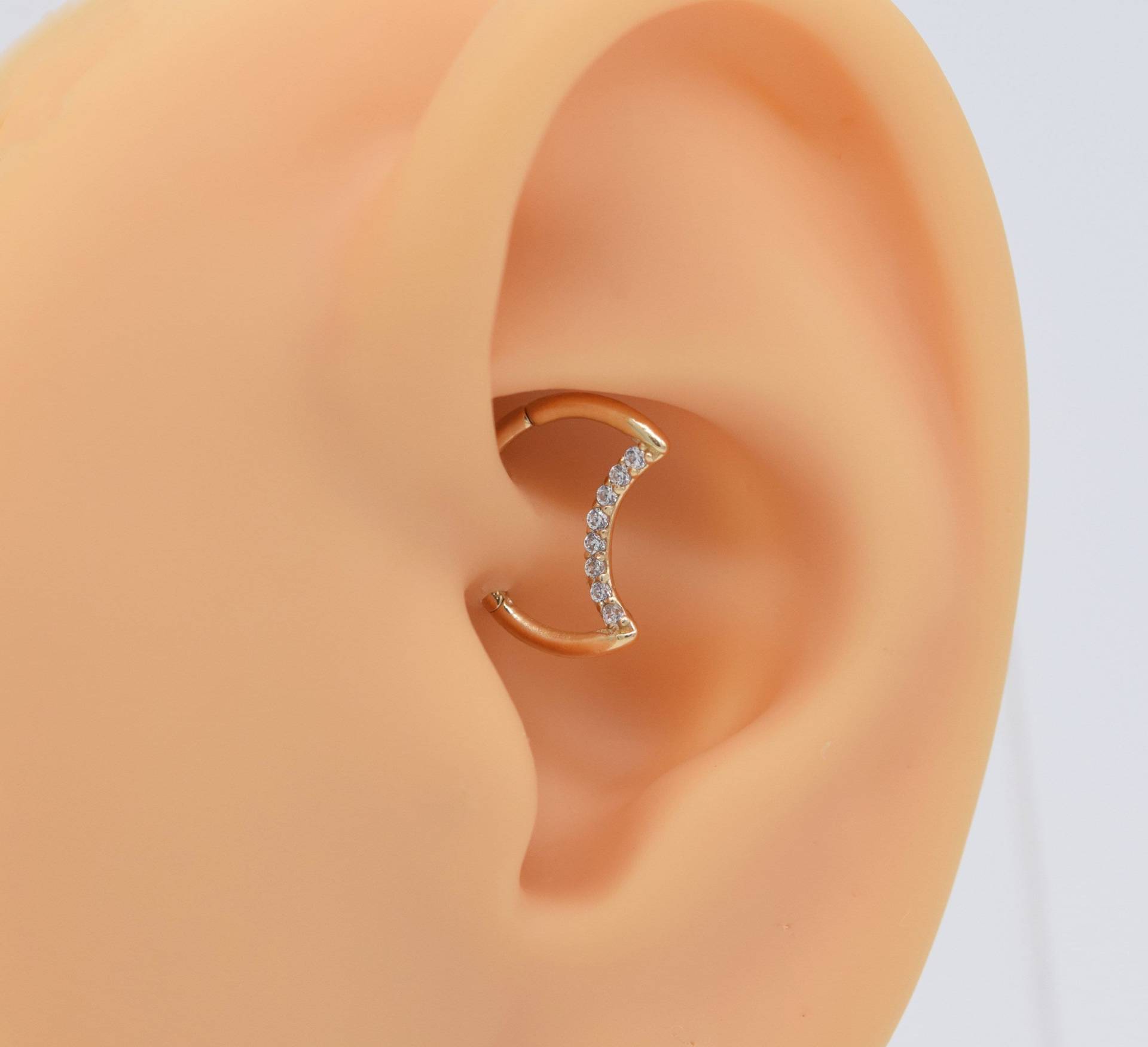 14K Solid Gold Halbmond Knorpel Hoop Mond Septum Ring Clicker Helix Daith Conch Iercing Schmuck 16G 14K Solid Gold Halbmond Knorpel Hoop Mond Septum Ring Clicker Helix Daith Conch Iercing Schmuck 16G von FineGoldPiercing