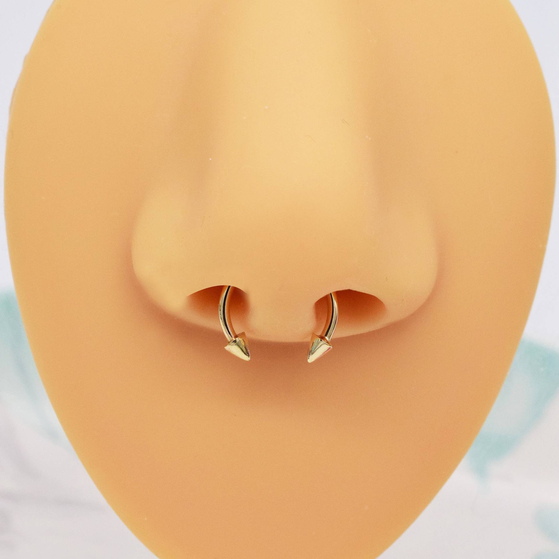 14K Solid Gold Hufeisen Septum Ring Spike Daith Spitzkegel Lippenring Nasenring Turmohrring Circular Barbells 14K Solid Gold Hufeisen Septum Ring Spike Daith Spitzkegel Lippenring Nasenring Turmohrring Circular Barbells von FineGoldPiercing