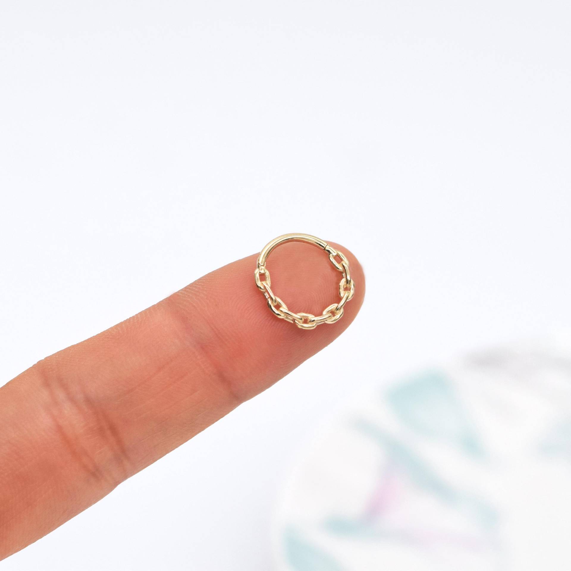 14K Solid Gold Link Form Septum Ring Daith Ohrring Tragus Helix Knorpel Conch Piercing Schmuck 16G Geschenk Für Mama 14K Solid Gold Link Form Septum Ring Daith Ohrring Tragus Helix Knorpel Conch Piercing Schmuck 16G Geschenk Für Mama von FineGoldPiercing