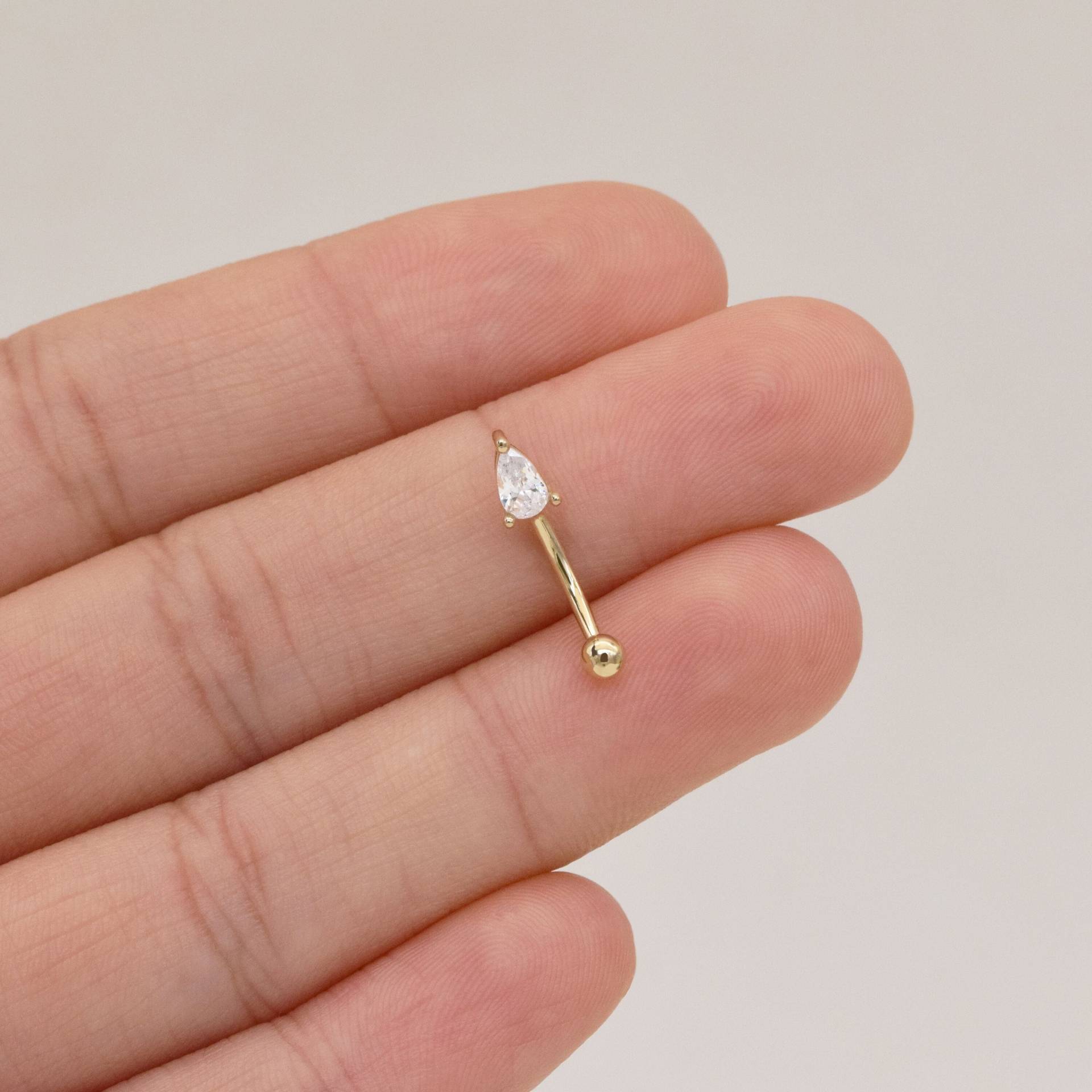 14K Solid Gold Teardrop Turmalin Ohrring Zierlich Turm Piercing Augenbrauen Curved Barbell Ring Pear Form Nabel 16G 14K Solid Gold Teardrop Turmalin Ohrring Zierlich Turm Piercing Augenbrauen Curved Barbell Ring Pear Form Nabel 16G von FineGoldPiercing