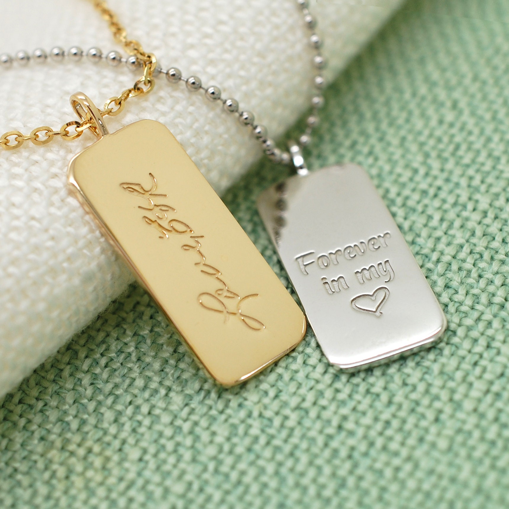 14K Gold Dog Tag Halsketteweihnachtsgeschenke Herren Custom Kleine Militärumbau Halskette Personalisierte Für Bräutigam von FineJewelrySavenko