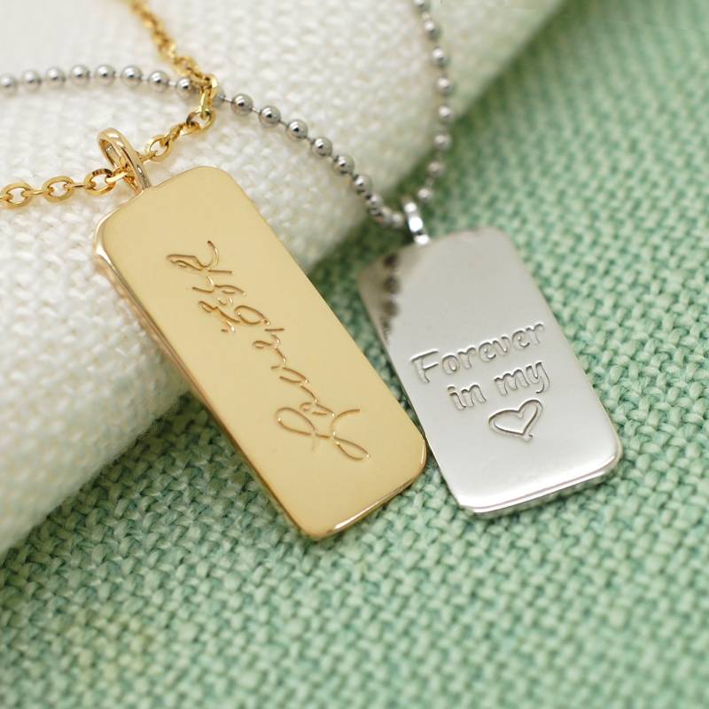 14K Gold Dog Tag Halsketteweihnachtsgeschenke Herren Custom Kleine Militärumbau Halskette Personalisierte Für Bräutigam von FineJewelrySavenko