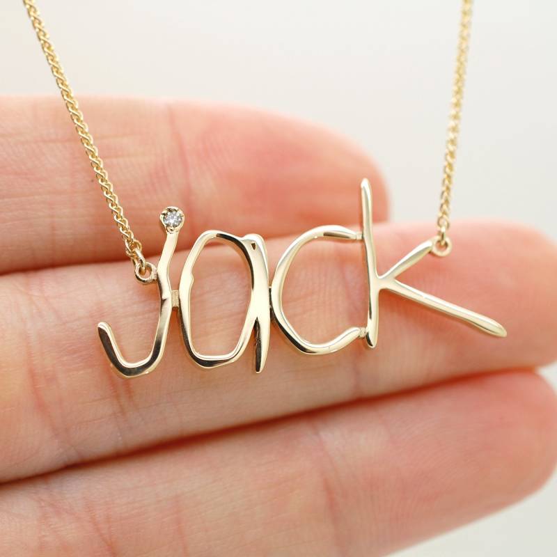 Kinder Handschrift Weihnachtsgeschenk Für Mama Oder Oma Solid 14K Gold Ist Halskette Erinnerung Geschenk Personalisiert von FineJewelrySavenko