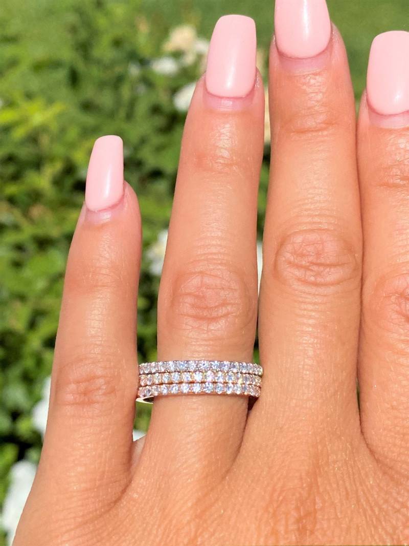 0.30Ct Diamant Ring Prong Set 1, 75 Mm Diamanten Ehering Stapelbar Bands Jubiläumsringe 1/2 Ewigkeit 14K Weiß, Gelb, Roségold von FineJewlers