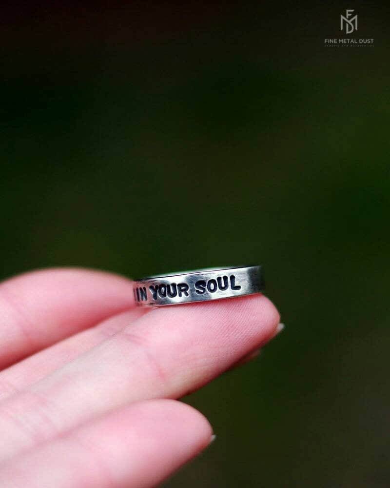 Personalisierter Sterling Silber Ring Handwerker Handgestempelte Nachricht von FineMetalDust