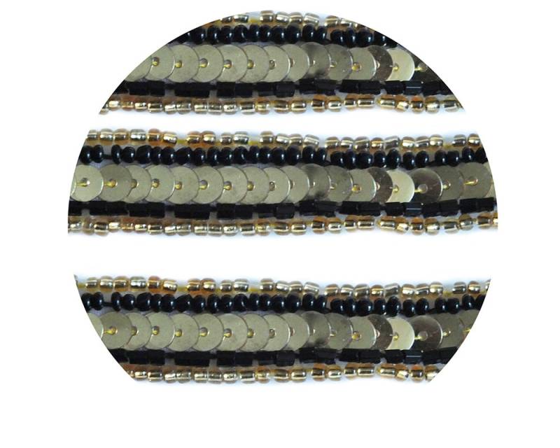Perlen Borte Gold Pailletten Schwarz Goldperlen 1/2" Breit 3 X 1 Meter Längen Perlen Borte Gold Pailletten Schwarz Goldperlen 1/2" Breit 3 X 1 Meter Längen von FineSequins