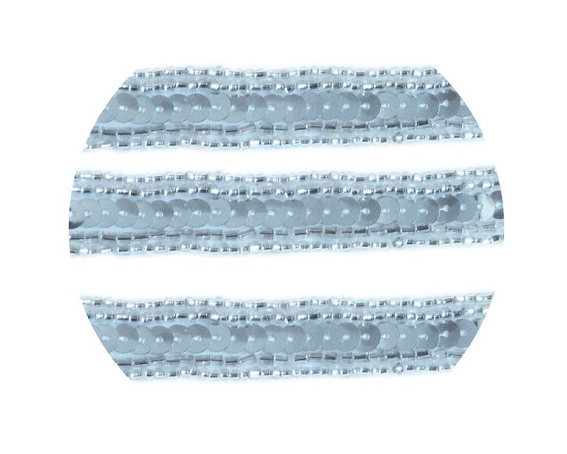 Perlen Trim Silber Pailletten Kristall Sparkle Glas-Rocailles 1/2 "Breit 3 X 1 Yard Länge Perlen Trim Silber Pailletten Kristall Sparkle Glas-Rocailles 1/2 "Breit 3 X 1 Yard Länge von FineSequins