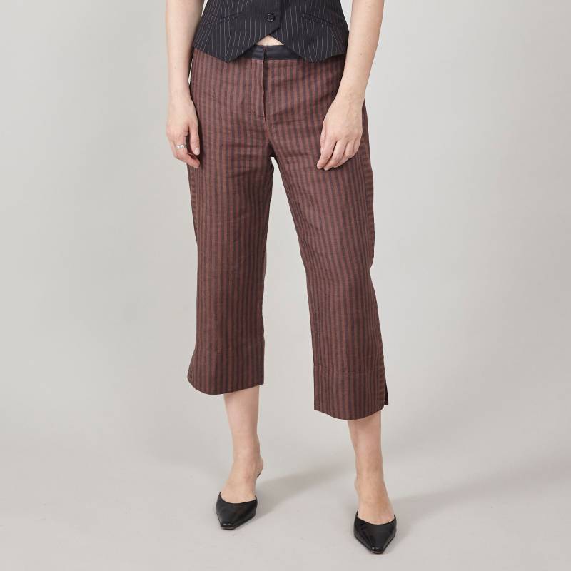 Vintage Leinen Capri Hose Xs Braun Gestreift Y2K Sommer Stil Vintage Leinen Capri Hose Xs Braun Gestreift Y2K Sommer Stil von FineThee