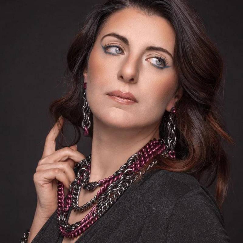 Multi-Strand Bib Halskette Flieder & Gunmetal Statement Schmuck Multi-Strand Bib Halskette Flieder & Gunmetal Statement Schmuck von Finerblack
