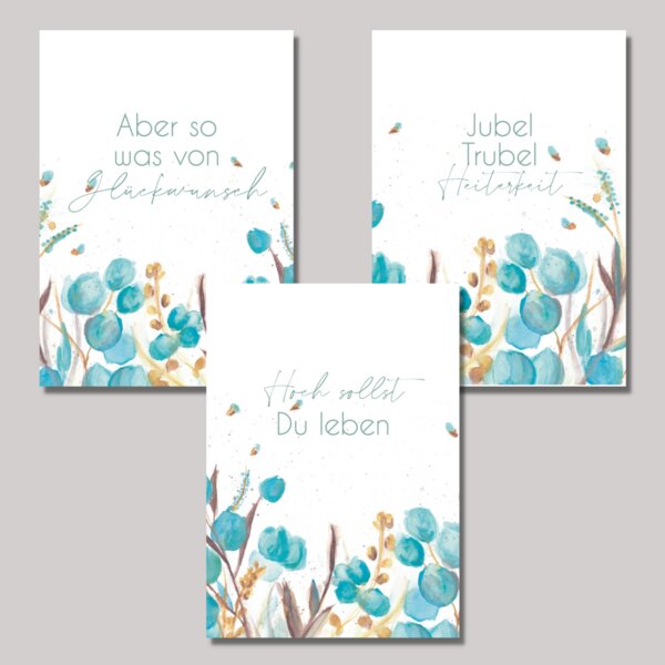 Fines Papeterie 3er Set Geburtstagskarten BIRTHDAY von Fines Papeterie