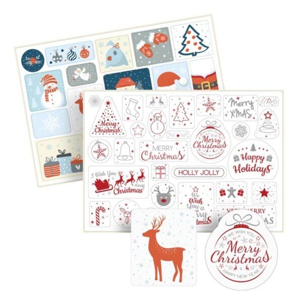 Fines Papeterie 50 Aufkleber WEIHNACHTEN * Sticker auf 2 Bögen * unterschiedliche Motive von Fines Papeterie