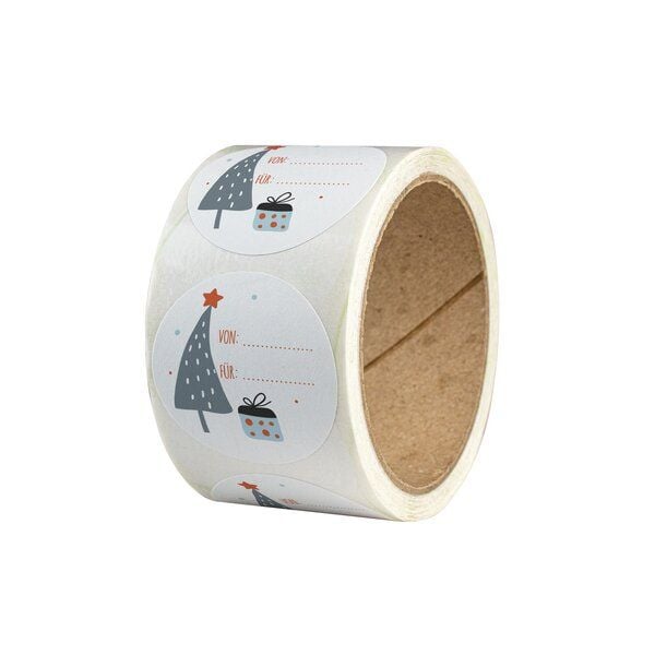 Fines Papeterie 50 Aufkleber für Weihnachten * verschiedene Motive * 4cm rund * Naturpapier von Fines Papeterie