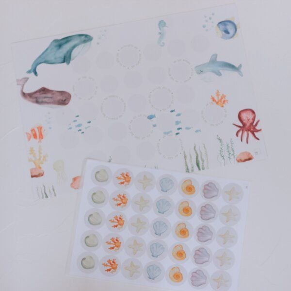 Fines Papeterie Belohnungstafel mit Stickern MEER von Fines Papeterie