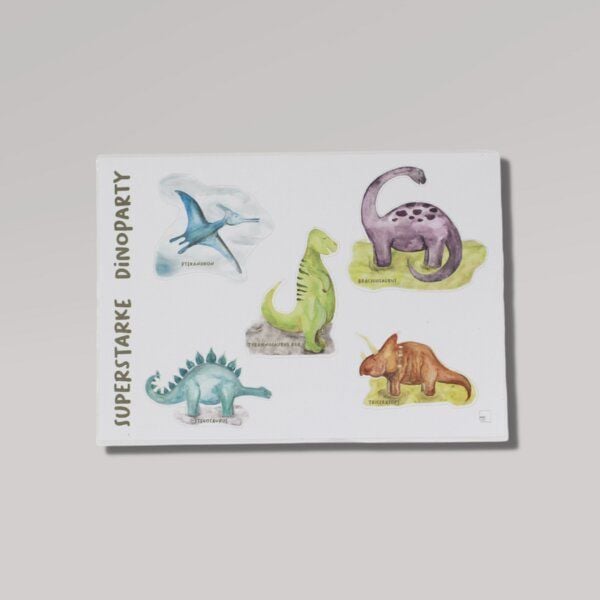 Fines Papeterie Sticker 5er Set DINO für die Dinosaurier Party * Din A5 Bögen * Aufkleber für Kinder von Fines Papeterie