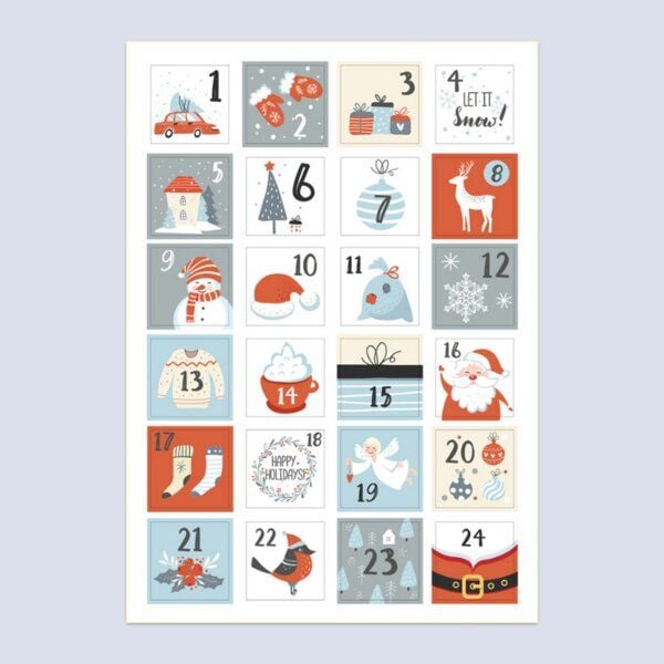 Fines Papeterie Zahlen Sticker für Adventskalender mit verschiedenen Motiven von Fines Papeterie