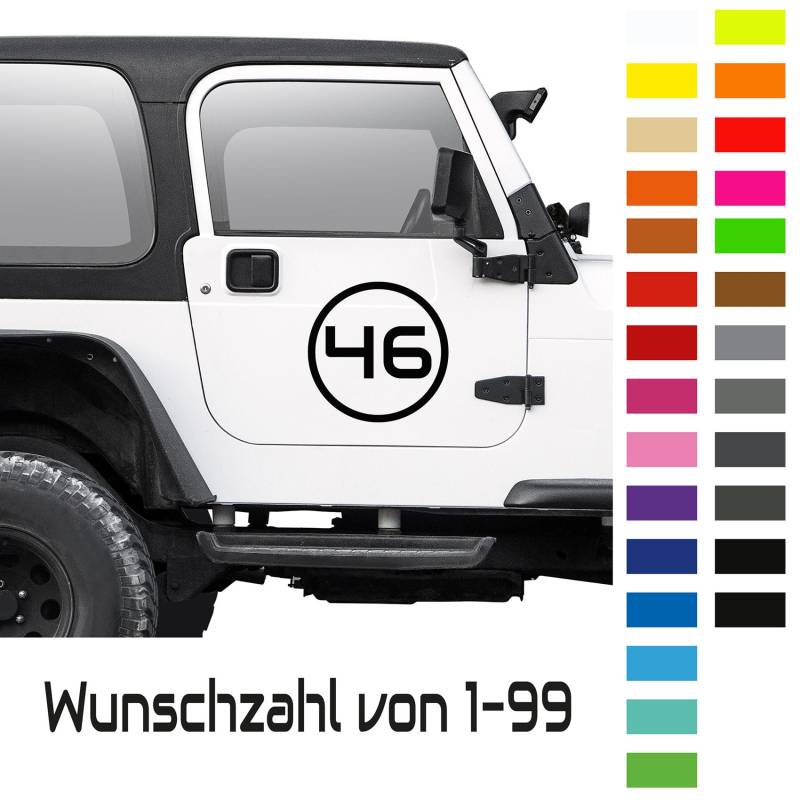 2Er Set Startnummer 40cm Wunschnummer Aufkleber Folie Auto Motocross Enduro Sticker von FinestFolia
