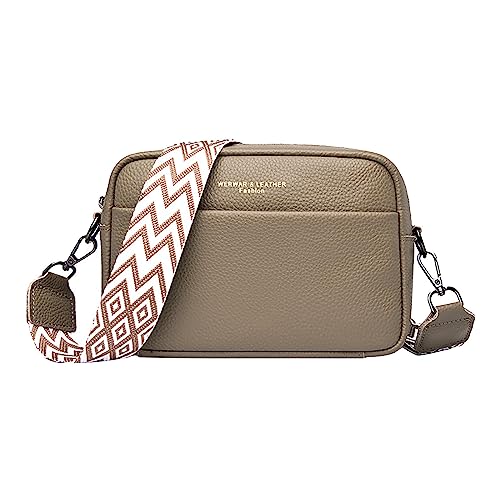 Finetyu Handtasche Damen Umhängetasche Crossbody Bag Elegante Moderne Taschen mit Abnehmbarem Schultergurt Schultertasche Bauchtasche Handytasche (A-Khaki, One Size) von Finetyu