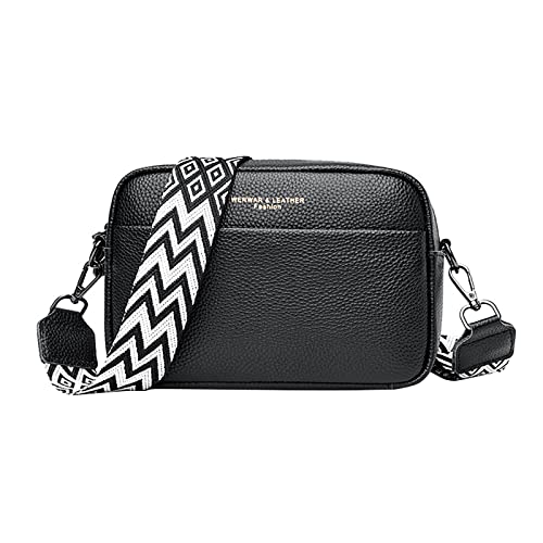 Handtasche Damen Umhängetasche Crossbody Bag Elegante Moderne Taschen mit Abnehmbarem Schultergurt Schultertasche Bauchtasche Handytasche (A-Black, One Size) von Finetyu