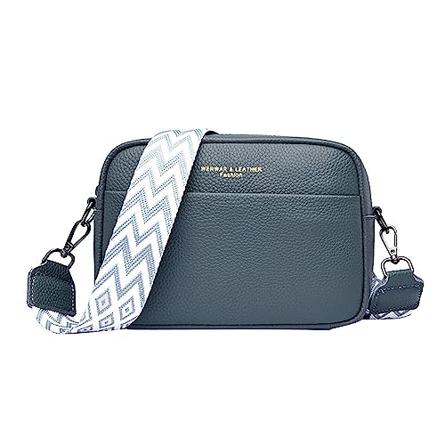 Handtasche Damen Umhängetasche Crossbody Bag Elegante Moderne Taschen mit Abnehmbarem Schultergurt Schultertasche Bauchtasche Handytasche (A-Blue, One Size) von Finetyu