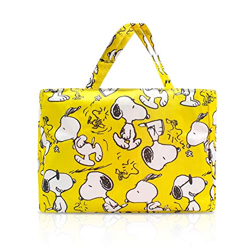 Finex Snoopy und Woodstocks wasserdichte PVC-Wickeltasche, rechteckig, mit mehreren Trennwänden, offene Taschen, Griffe, Reißverschluss von Finex