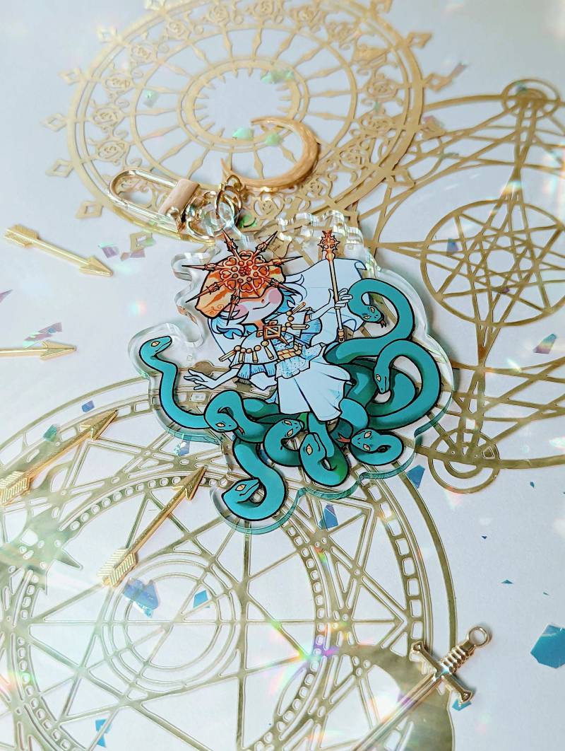 Dark Souls - 3"Gwyndolin Acryl Schlüsselanhänger | Doppelseitig & 3"Aufkleber von FinfyART