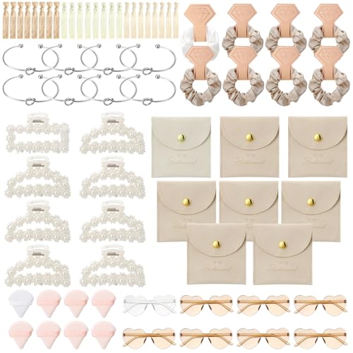 Fingertip WD 72 Stück Brautjungfern-Antragsgeschenk inklusive Brautjungfer Braut Haarband Haarnadel Puderquaste Brille Schmuckbeutel Haarband geeignet als Hochzeitsgeschenk von Fingertip WD