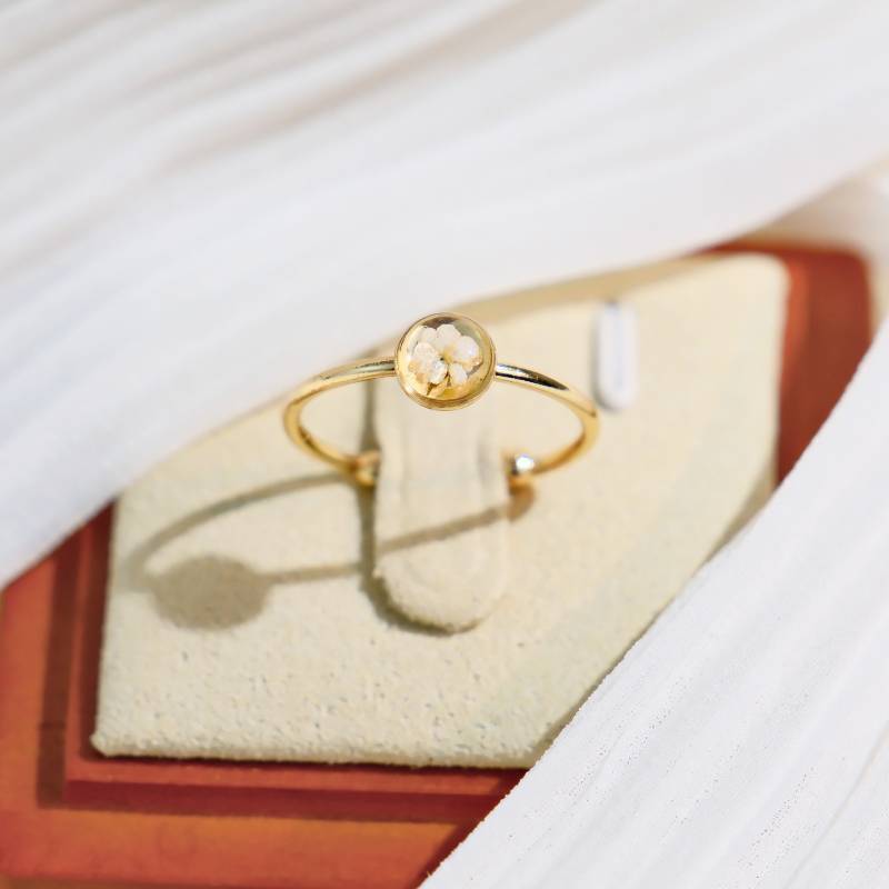 Echte Blumen-Harz-Ring Verstellbar Handgepresste Blumen-Ringe, Geschenke Für Sie von FingertipGarden