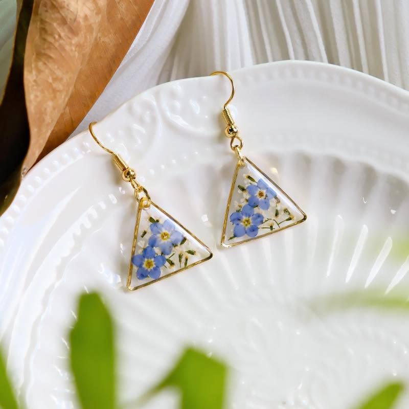 Echte Vergissmeinnicht Blumen Harz Ohrringe Handgemachte Schmuck Geschenke Für Sie von FingertipGarden