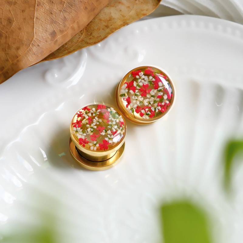 Handgemachte Echte Blumen Plug Ohrringe Getrocknete Harz Schmuck Geschenke Für Sie Handgemachte Echte Blumen Plug Ohrringe Getrocknete Harz Schmuck Geschenke Für Sie von FingertipGarden