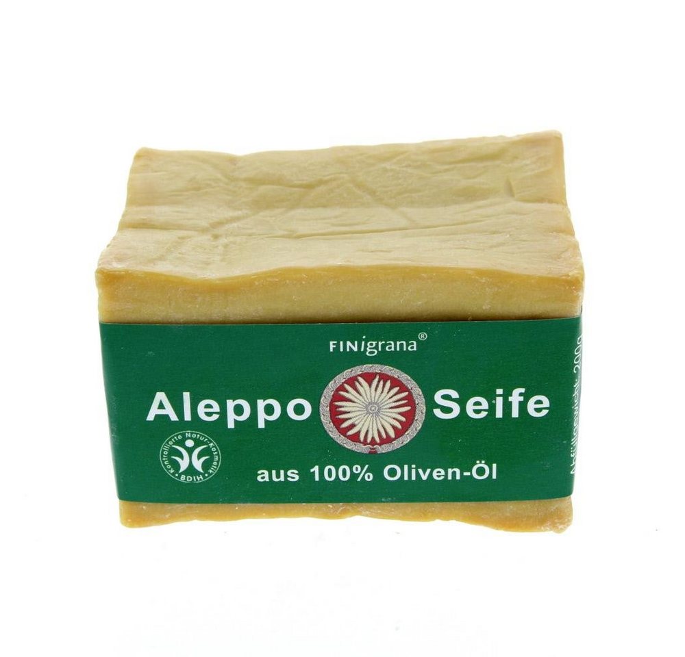 Finigrana Feste Duschseife Alepposeife Olivenöl, Olivgrün, 200 g von Finigrana