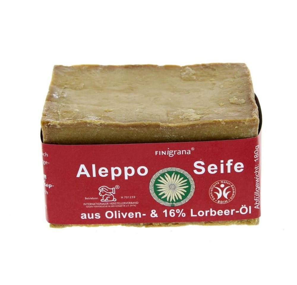 Finigrana Feste Duschseife Alepposeife mit Lorbeer, 180 g von Finigrana