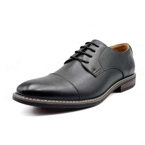 Finishing & Sewing Herren Oxford-Schnürschuhe mit Kappen (Schwarz, Erwachsene, Herren, 42, Numerisch, EU Schuhgrößensystem, M) von Finishing & Sewing