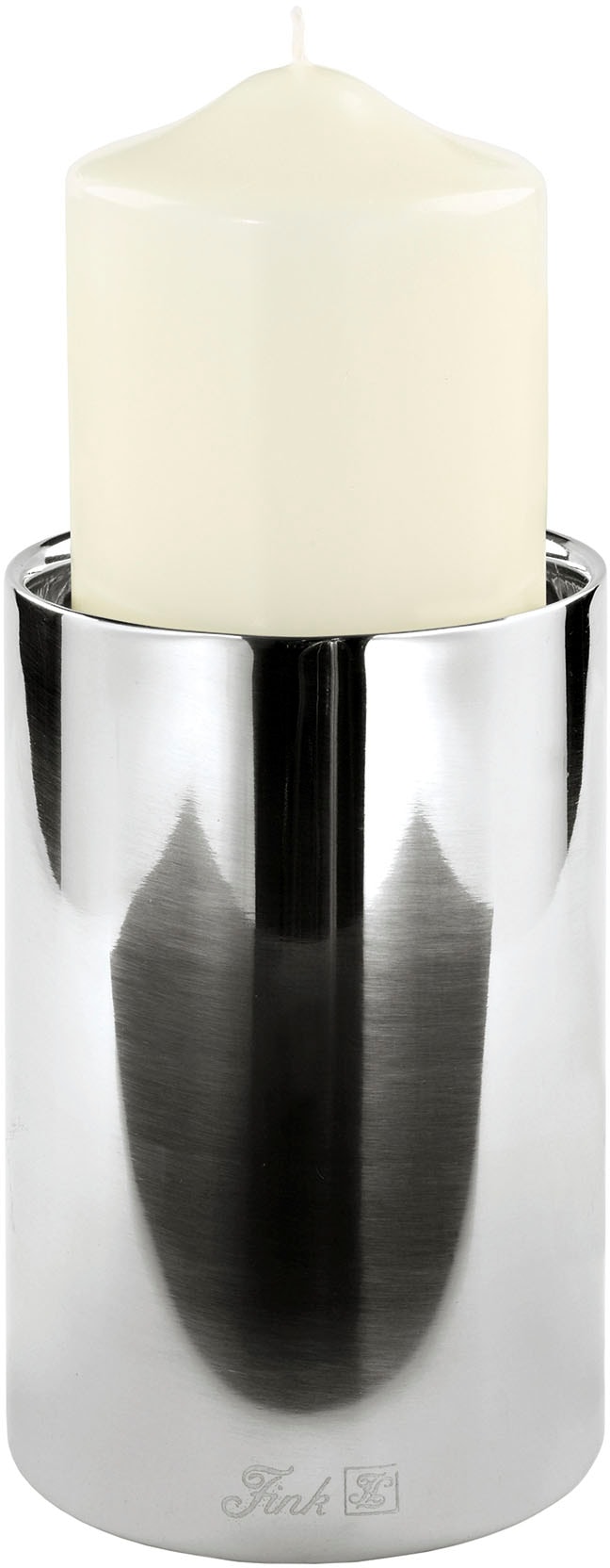 Fink Kerzenhalter "SOBRIO", (1 St.), aus Edelstahl, Ø 10 cm - für Stumpenkerzen Ø 8 cm von Fink