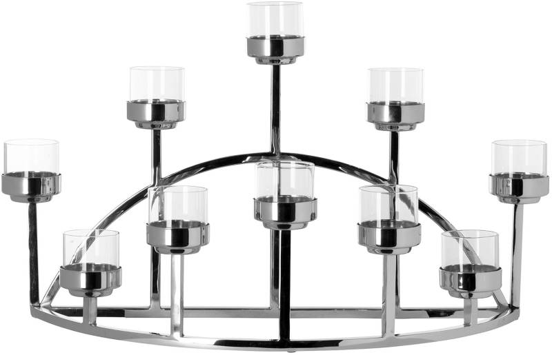 Fink Kerzenleuchter "DOMIAN" Teelichthalter, 10-flammig, vernickelt von Fink