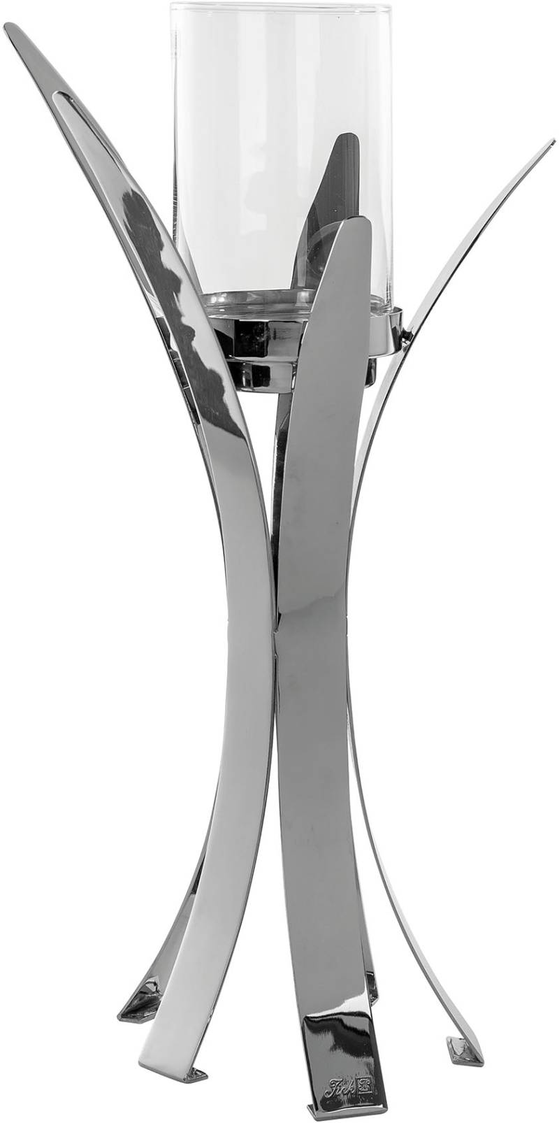 Fink Kerzenleuchter "VIVAS" Teelichthalter inkl. Glas, vernickelt von Fink