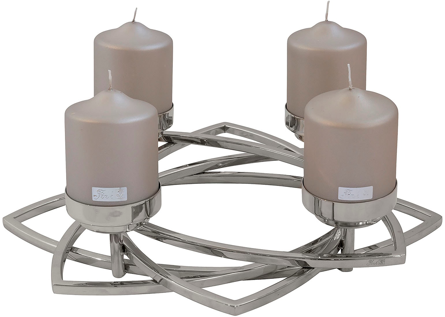 Fink Kerzenleuchter "ZAPPORA" Adventskranz, Leuchterkranz, 4-flammig, vernickelt von Fink