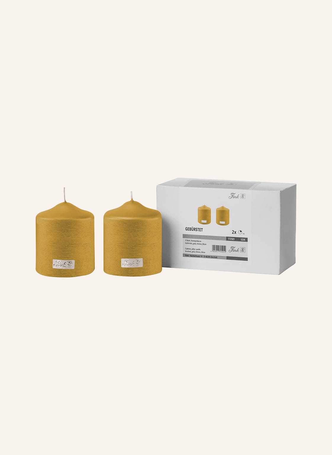 Fink Metallic Stumpenkerze Candle gold Fink Metallic Stumpenkerze Candle gold von Fink