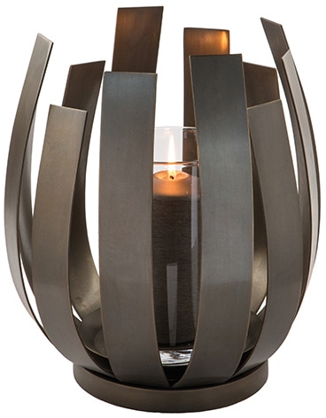 Fink Windlicht "ORFEA, Weihnachtsdeko" aus Edelstahl inkl. Glaszylinder, verspielt und gradlinig von Fink