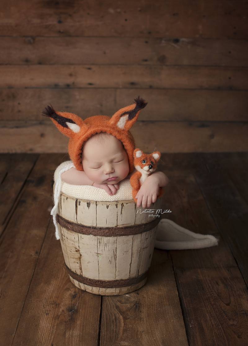 Set Filz Mütze Und Spielzeug Fuchs Tier Handmade Requisiten Baby Kinder Photo Props Accessoires von FinkHandmade